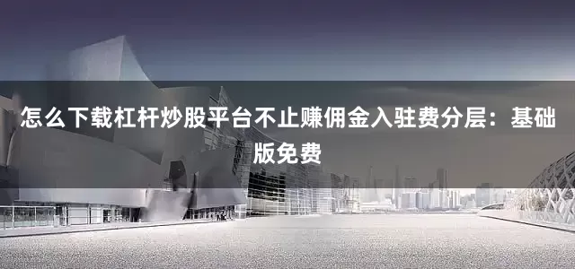 怎么下载杠杆炒股平台不止赚佣金入驻费分层：基础版免费